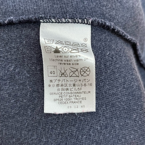 Little Girls 3T Cotton Dark Blue Snap Button Dress - Picture 3 of 4